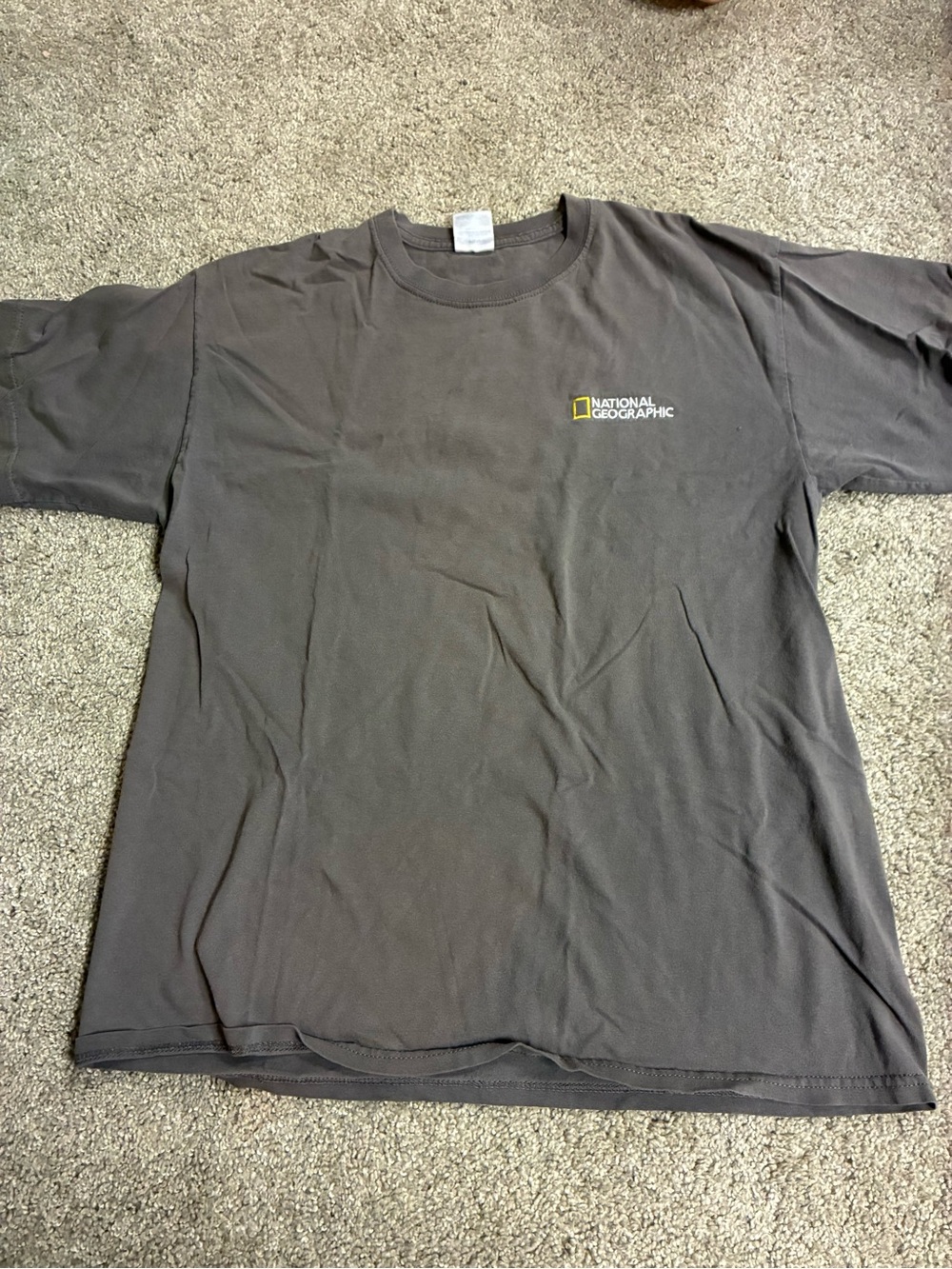 National Geographic Men's Charcoal Short-Sleeve Logo Tee